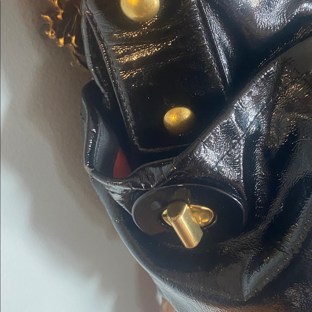 🖤Lt Edition COACH Resort Black Patent Leather Shoulder Handbag 13256 VERY CLEAN🖤 - Picture 6 of 16